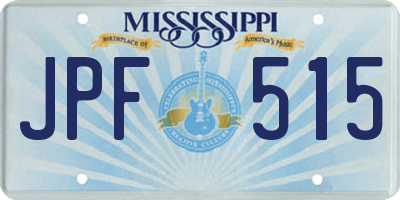 MS license plate JPF515