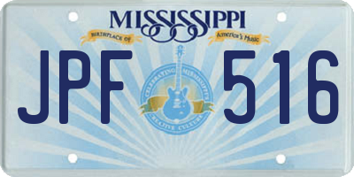MS license plate JPF516