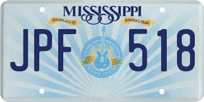 MS license plate JPF518