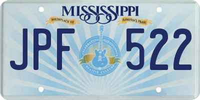 MS license plate JPF522
