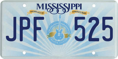 MS license plate JPF525