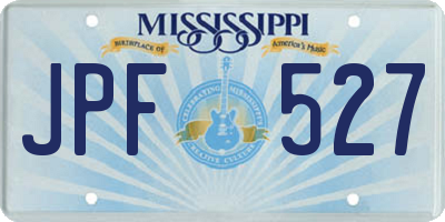 MS license plate JPF527