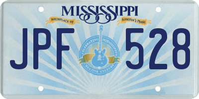 MS license plate JPF528