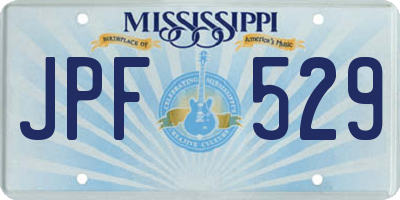 MS license plate JPF529