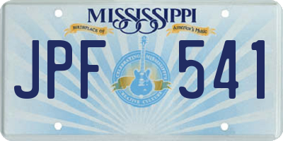 MS license plate JPF541