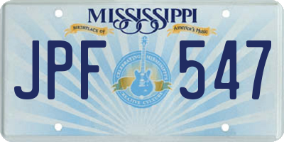MS license plate JPF547