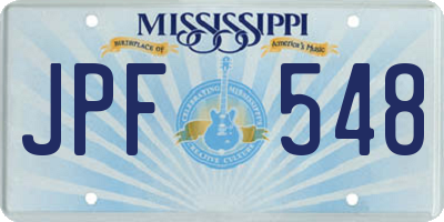 MS license plate JPF548