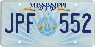 MS license plate JPF552