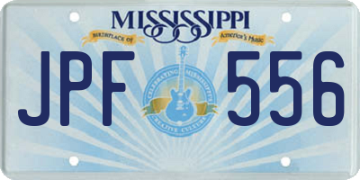 MS license plate JPF556