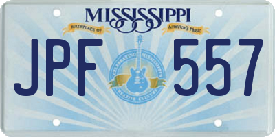 MS license plate JPF557
