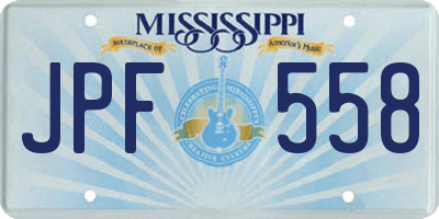 MS license plate JPF558