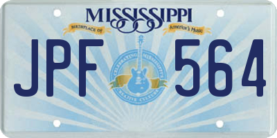 MS license plate JPF564