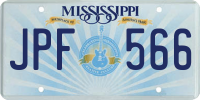 MS license plate JPF566