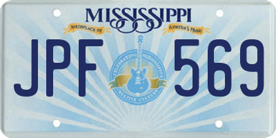MS license plate JPF569