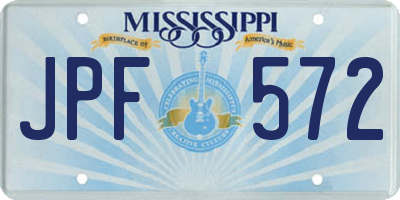 MS license plate JPF572