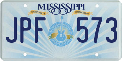 MS license plate JPF573