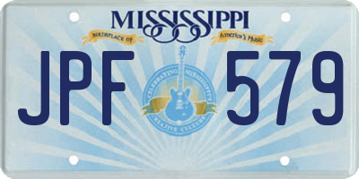 MS license plate JPF579