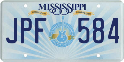 MS license plate JPF584