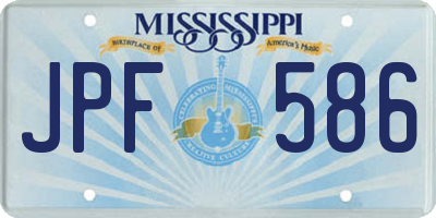MS license plate JPF586