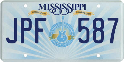 MS license plate JPF587