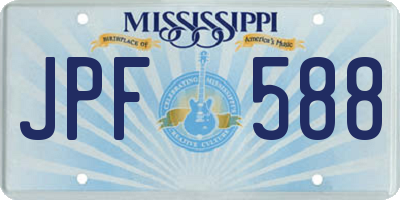 MS license plate JPF588