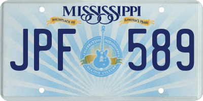 MS license plate JPF589