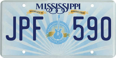 MS license plate JPF590
