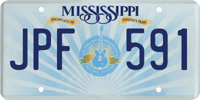 MS license plate JPF591