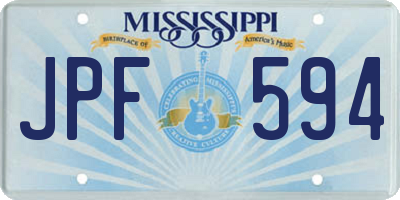MS license plate JPF594