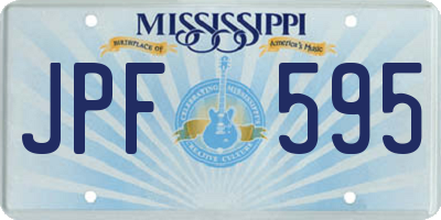 MS license plate JPF595