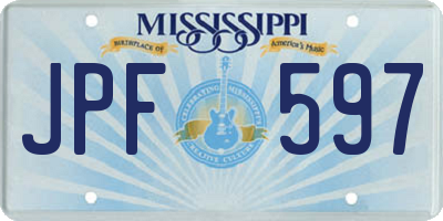 MS license plate JPF597