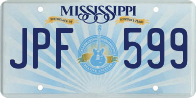 MS license plate JPF599