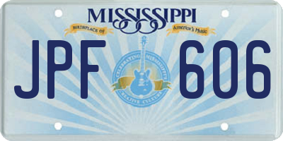 MS license plate JPF606