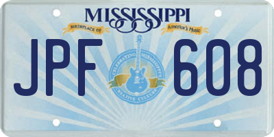MS license plate JPF608