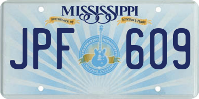 MS license plate JPF609