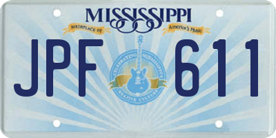 MS license plate JPF611