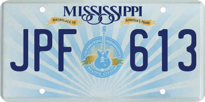 MS license plate JPF613