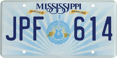 MS license plate JPF614