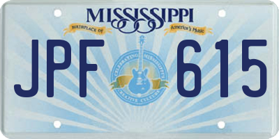 MS license plate JPF615