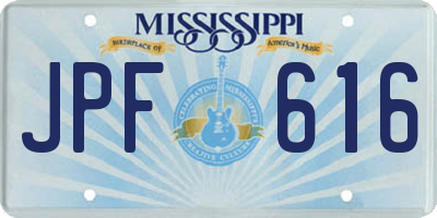 MS license plate JPF616