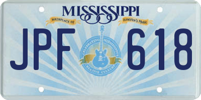 MS license plate JPF618