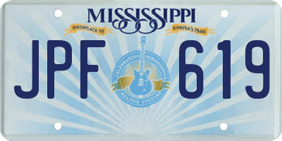 MS license plate JPF619