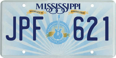 MS license plate JPF621