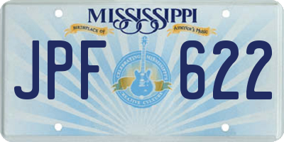 MS license plate JPF622
