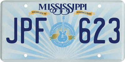 MS license plate JPF623