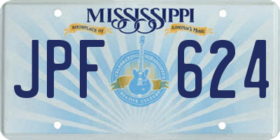 MS license plate JPF624