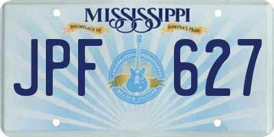 MS license plate JPF627