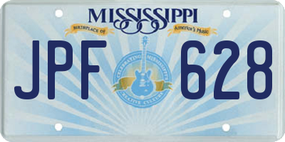 MS license plate JPF628