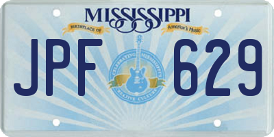 MS license plate JPF629
