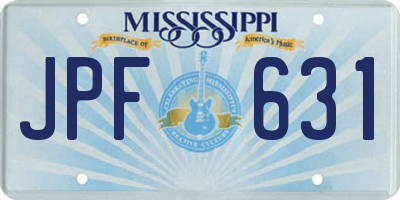 MS license plate JPF631